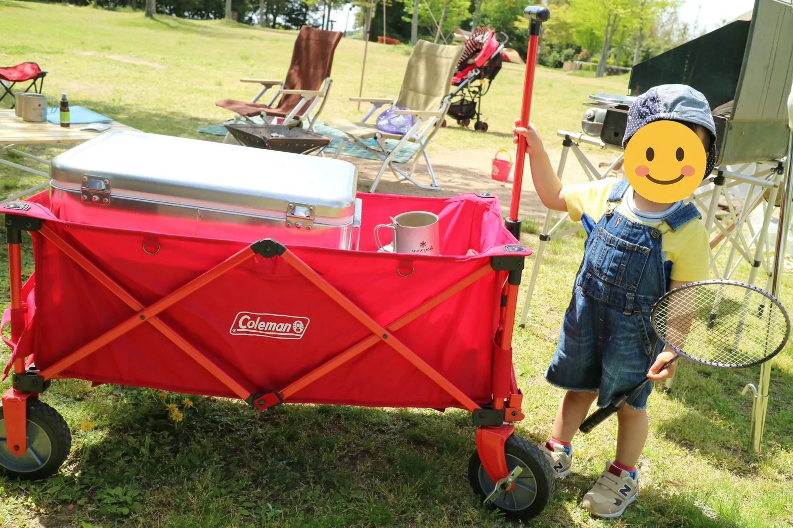 アウトドアワゴンにスチールベルトクーラーを積んだところ